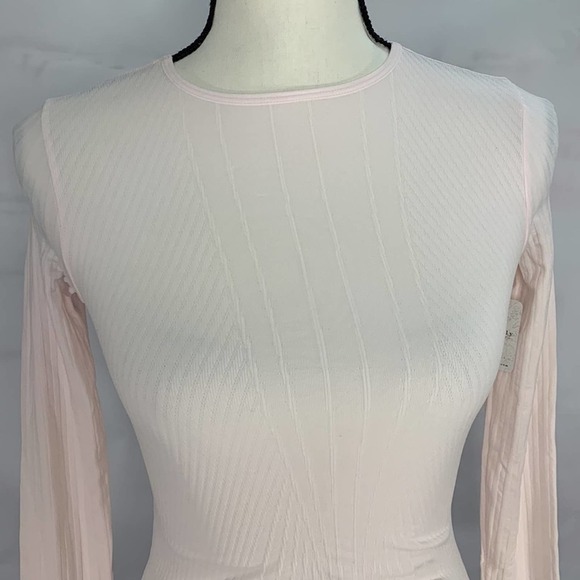 NWOT Free People Seams to me pink Long Sleeve Bodysuit - Picture 3 of 11
